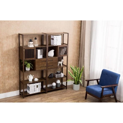 Selma Bamboo Bookcase Left Facing Spindle Cabinet - Boraam - Image 5