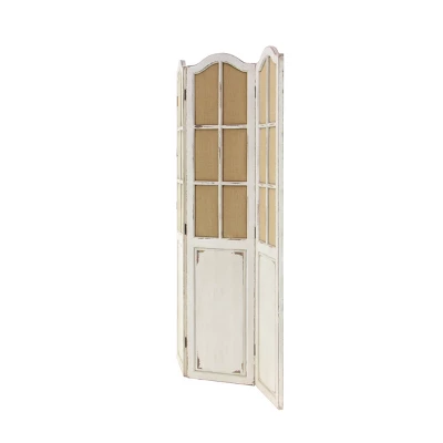 Farmhouse Wood Room Divider Screen Beige - Olivia & May - Image 7