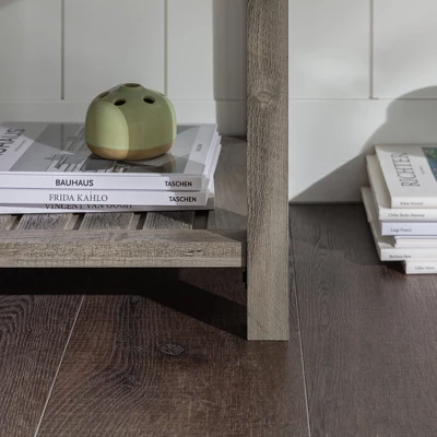 June Rustic Transitional Square Nightstand With Lower Shelf - Saracina Home - Image 13