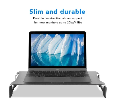 Mount-It! Aluminum Monitor Stand For IMac - Metal Monitor Stand Desktop Organizer W/ Keyboard Storage - Universal Monitor Riser For PC & Laptop - Image 3