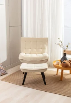 Modern Accent Leisure Chair With Ottoman-ModernLuxe