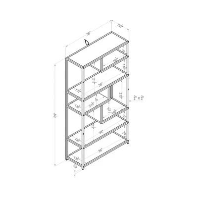 69" Dustin 6 Shelf Bookcase Dark Gray - HOMES: Inside + Out - Image 7