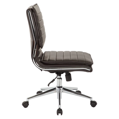 Armless Mid Back Manager's Faux Leather Chair With Chrome Base - OSP Designs - Image 2