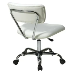 Vista Chrome And Vinyl Desk Chair White - OSP Home Furnishings