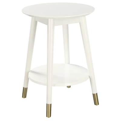 Wilson Mid-Century Modern Round End Table With Bottom Shelf - Breighton Home - Image 12