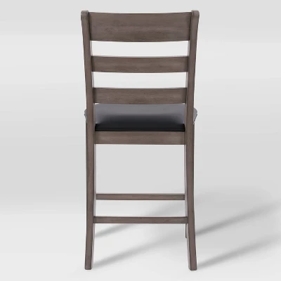 7pc New York Counter Height Wood Dining Set Washed Gray - CorLiving - Image 5