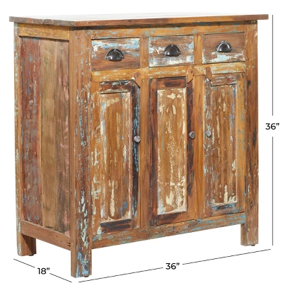 Rustic Wood Cabinet Chestnut Brown - Olivia & May - Image 13