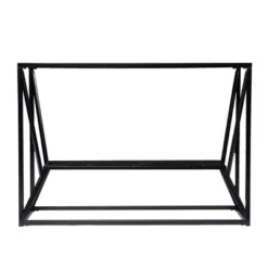 Finsfil Long Glass-Top Console Table Black - Aiden Lane