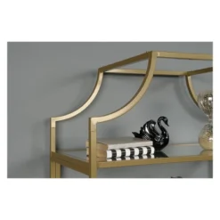 71" International Luxury Bookshelf Satin Gold Finish - Sauder