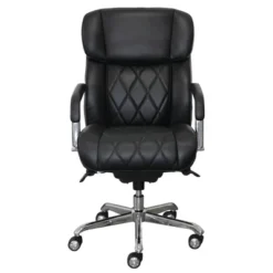 Sutherland Quilted Leather Office Chair With Padded Arms - La-Z-Boy