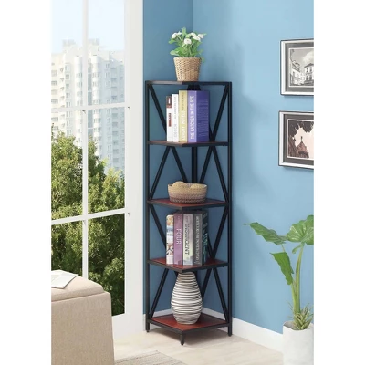 Tucson Metal 5 Tier Corner Bookcase - Johar Furniture