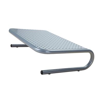 Mind Reader Metal Monitor Stand With Keyboard Storage Space Silver - Image 8