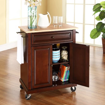 Compact Wood Top Kitchen Cart - Crosley - Image 2