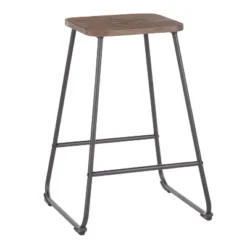 Set Of 2 Zac Industrial Counter Height Barstool Espresso - LumiSource