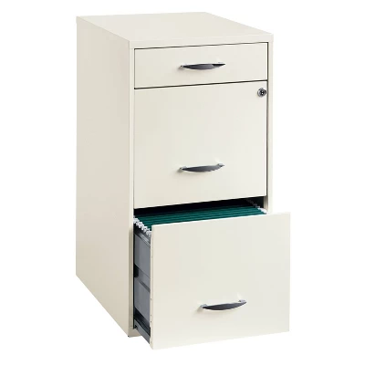 Space Solutions 3 Drawer Letter Width Vertical File Cabinet With Pencil Drawer Pearl White - Image 6